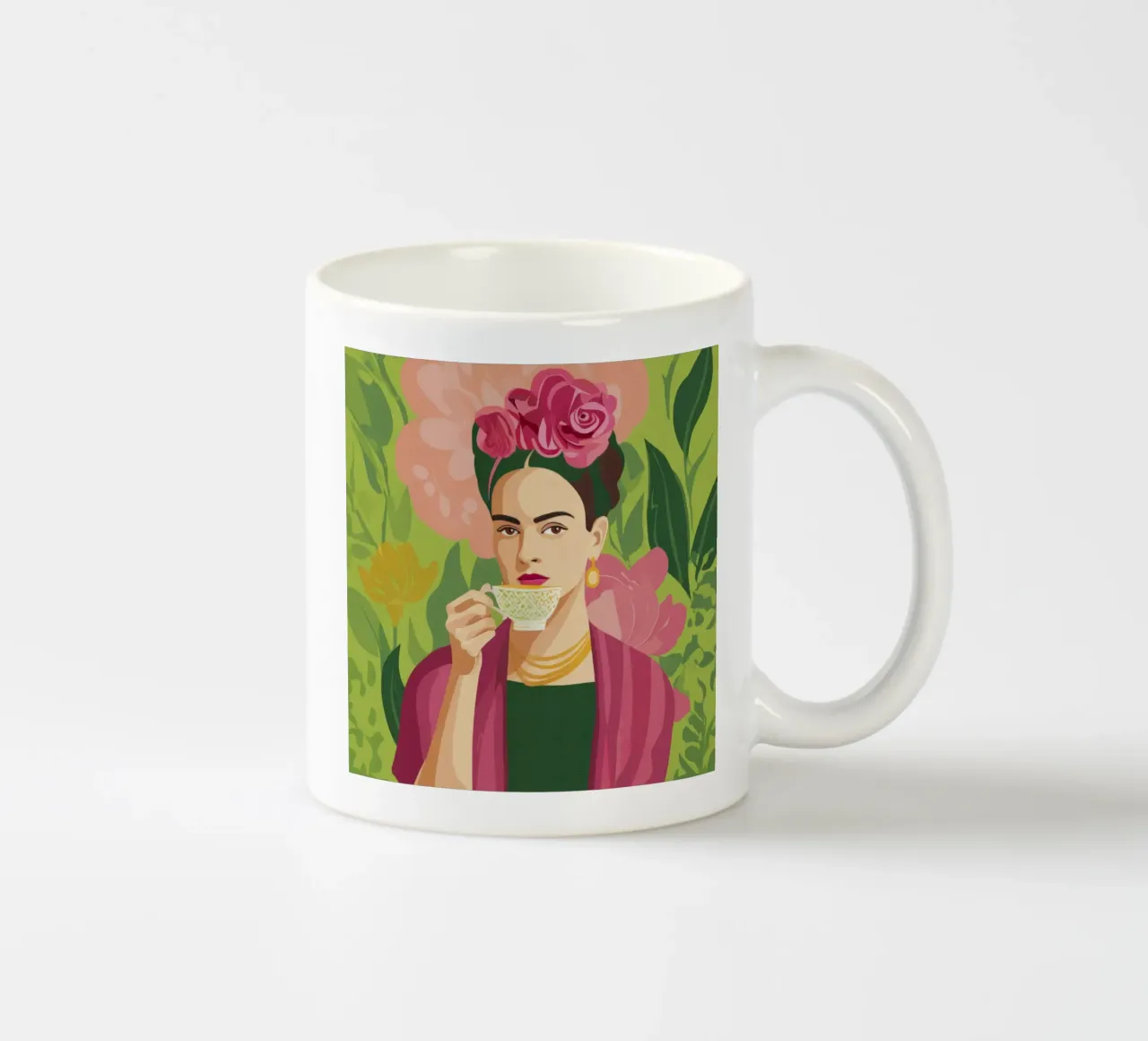 Ragazza messicana pastello con tè, atmosfera moderna del Midcentury tazza in ceramica da Modern Muse