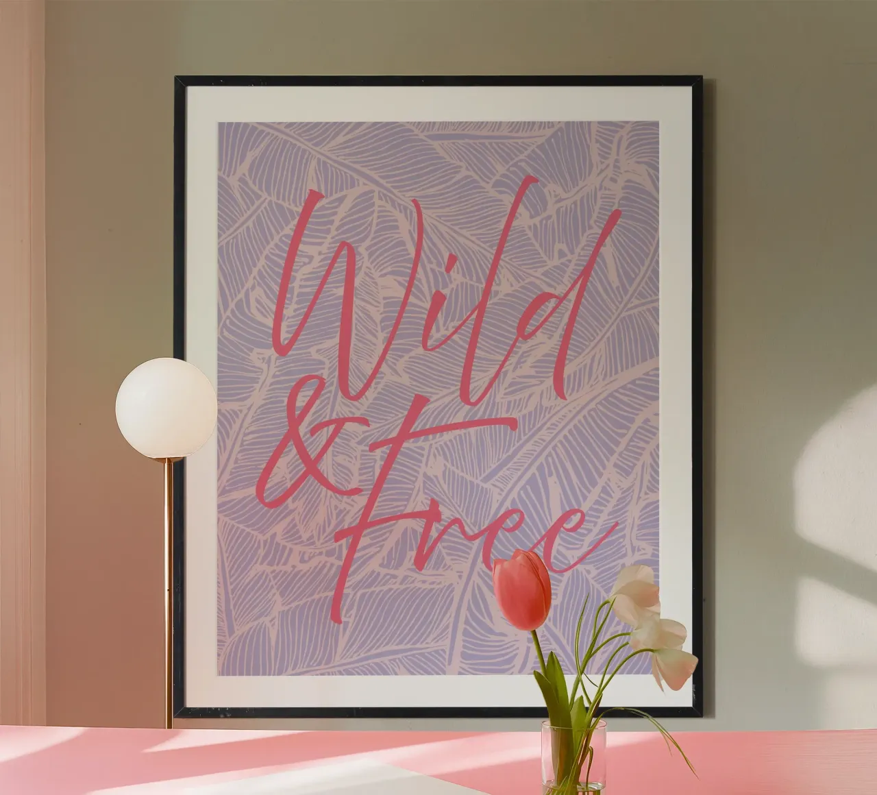 Wild & Free Pastel Version poster con telaio in alluminio da designdn