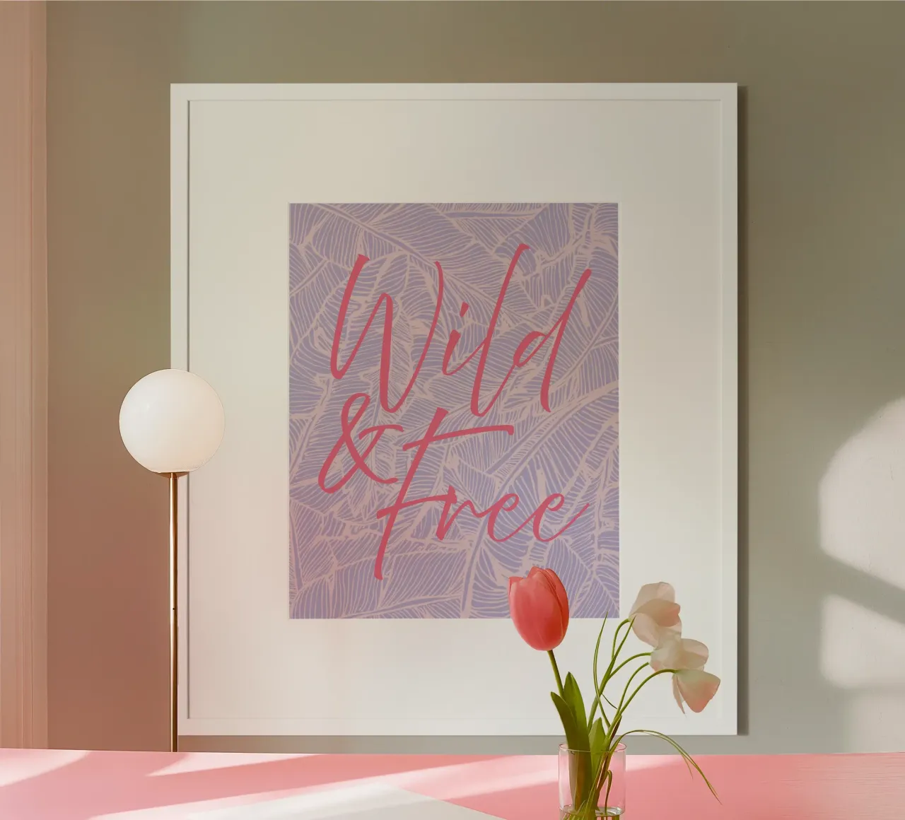 Wild & Free Pastel Version poster con telaio in alluminio da designdn