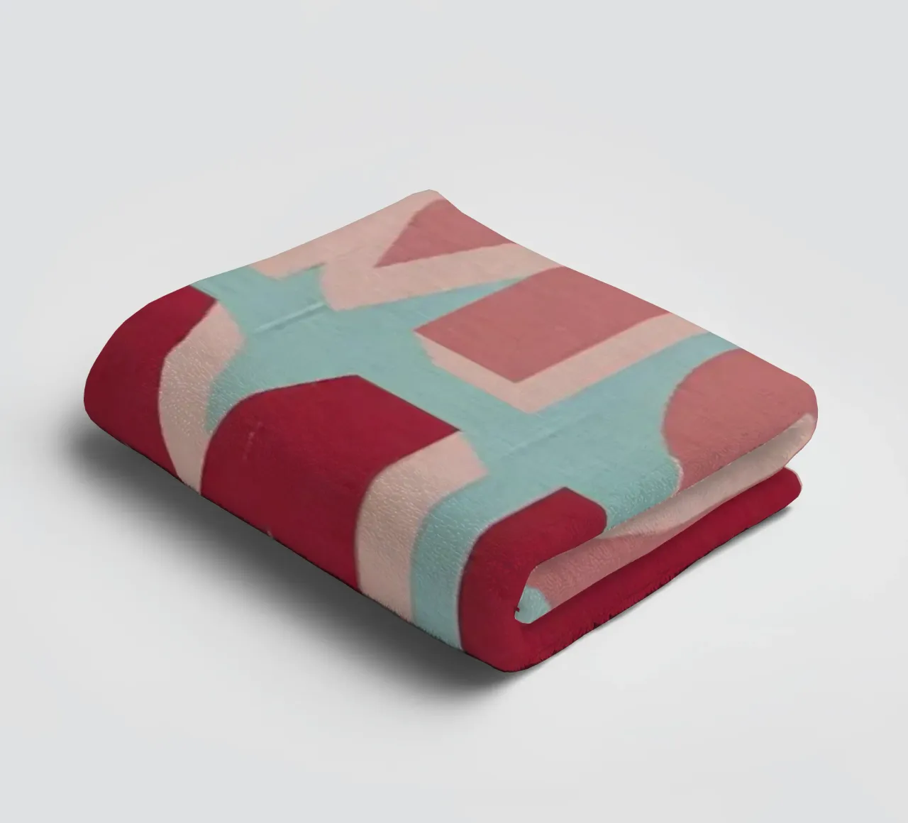 Amore Mio Retro 50s Text in Rosa & Rot auf Türkis Handtuch von Modern Muse
