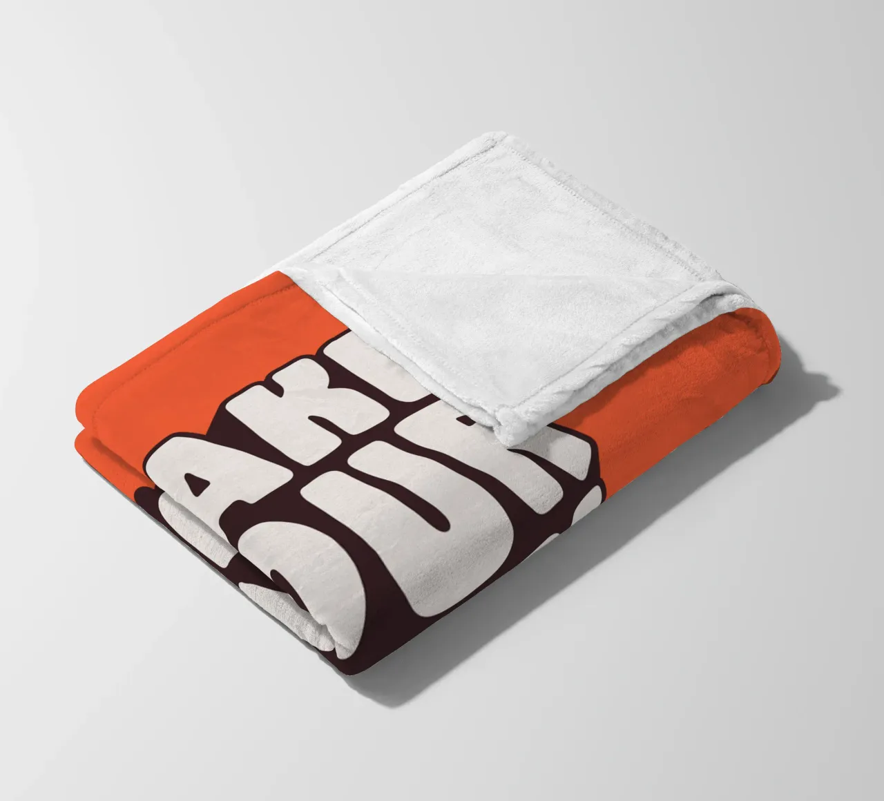 Make Your Own Rules Typography Print in Black White Orange fleece blanket by THE MOTIVATED TYPE
