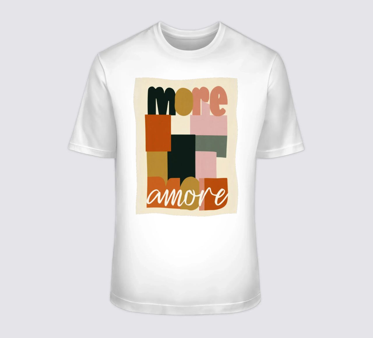 Plus Amore Bold 70s Boho Abstract Typography t-shirt de Modern Muse