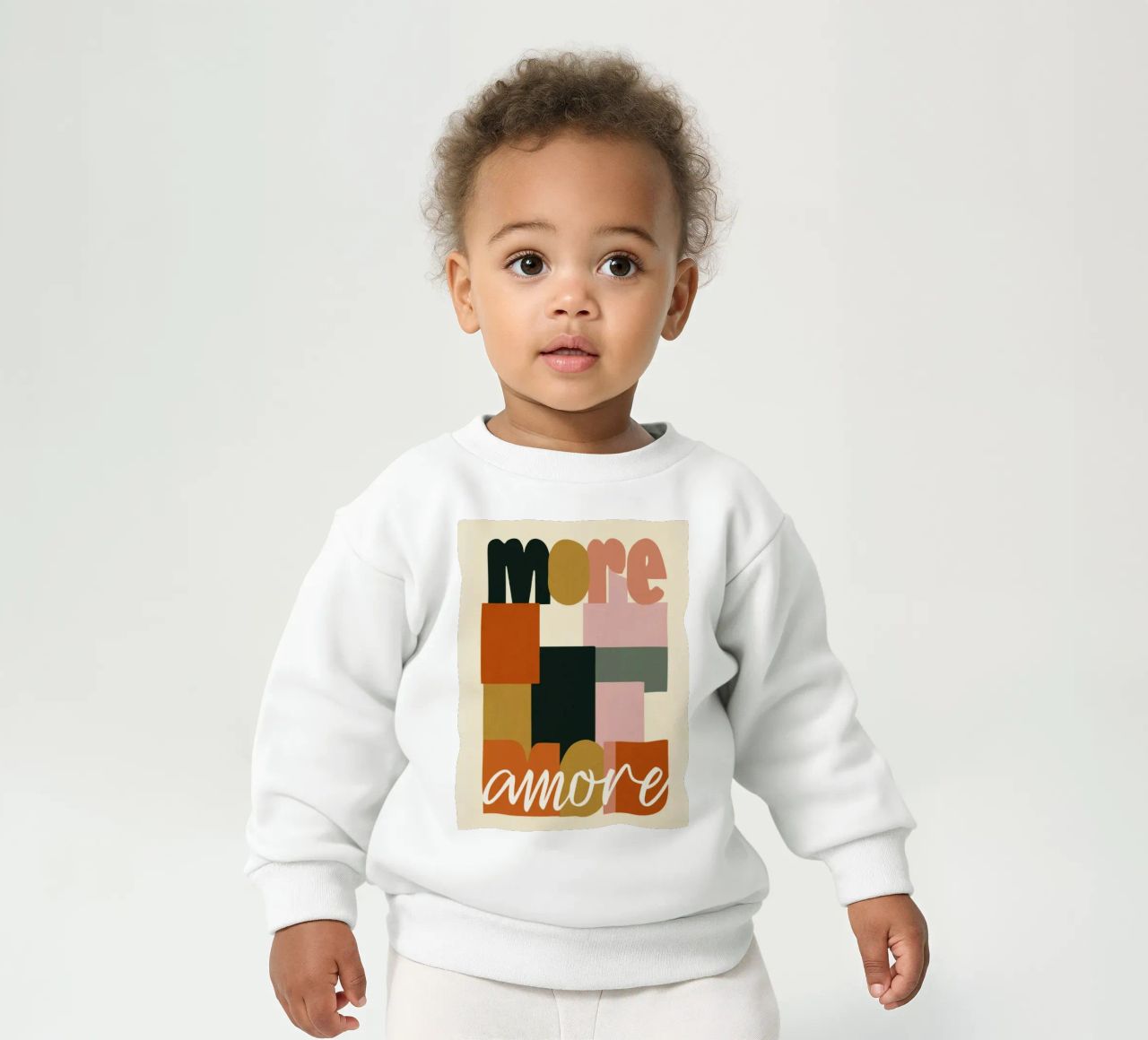 Plus Amore Bold 70s Boho Abstract Typography sweat pour bébé de Modern Muse