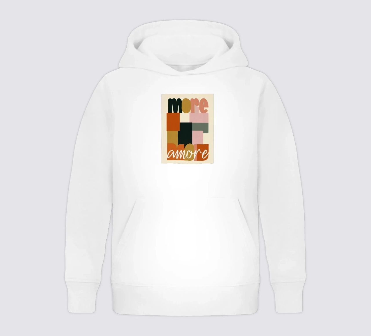 Plus Amore Bold 70s Boho Abstract Typography sweat à capuche enfant de Modern Muse