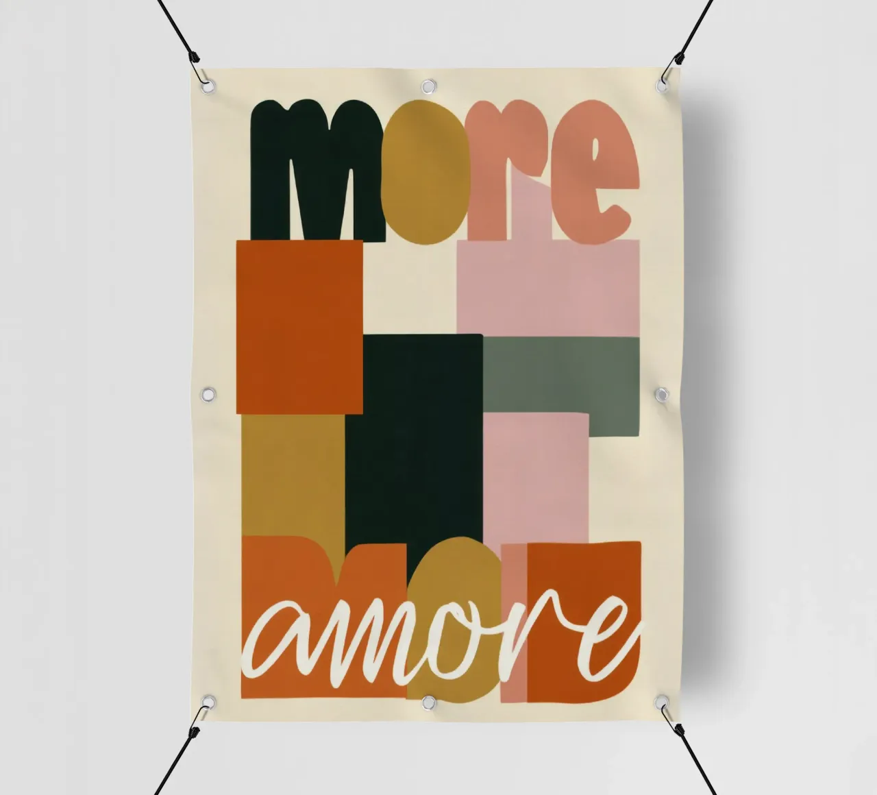 Più tipografia astratta Amore Bold anni '70 Boho telo in pvc da Modern Muse