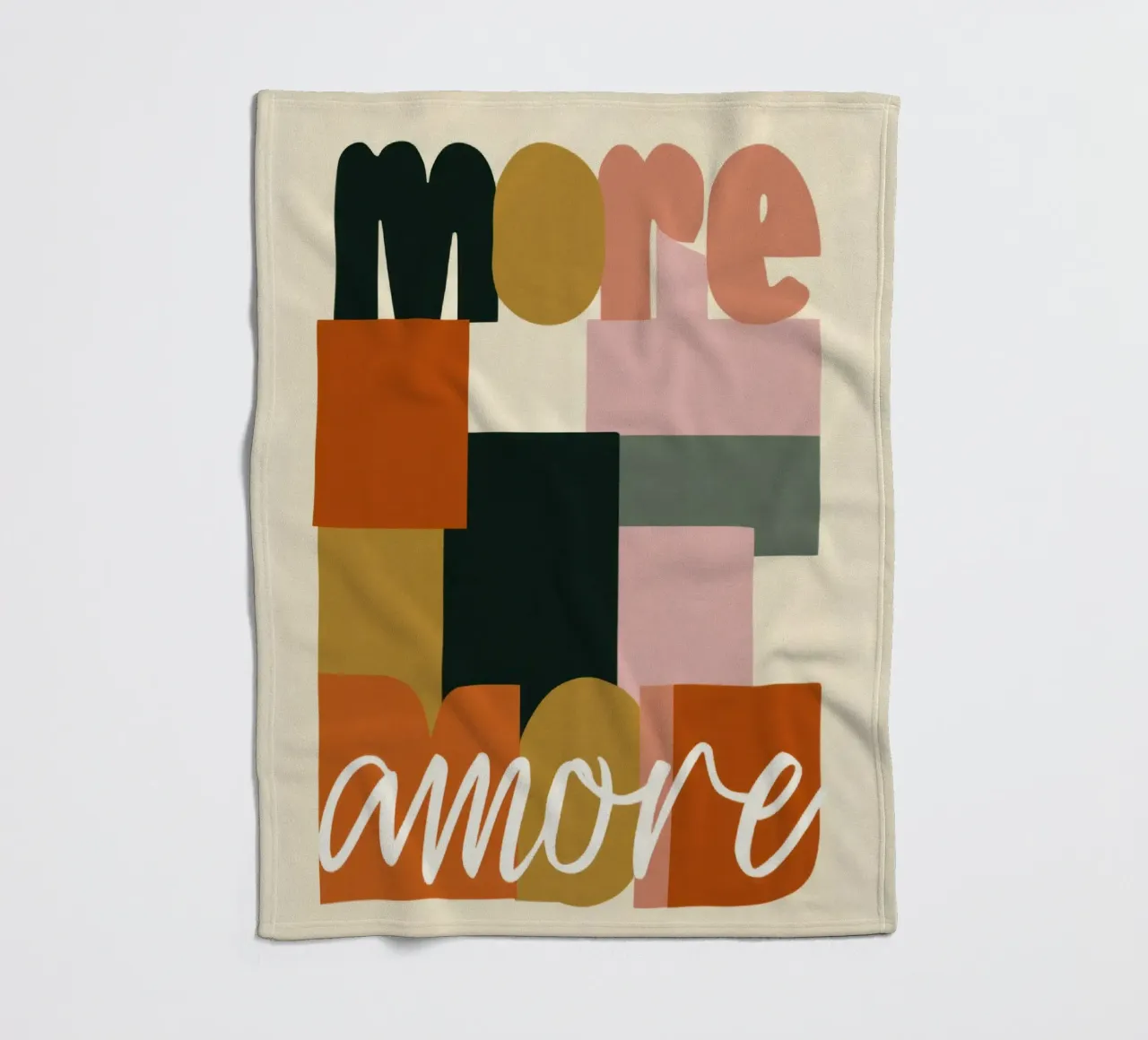 Più tipografia astratta Amore Bold anni '70 Boho coperta in pile da Modern Muse