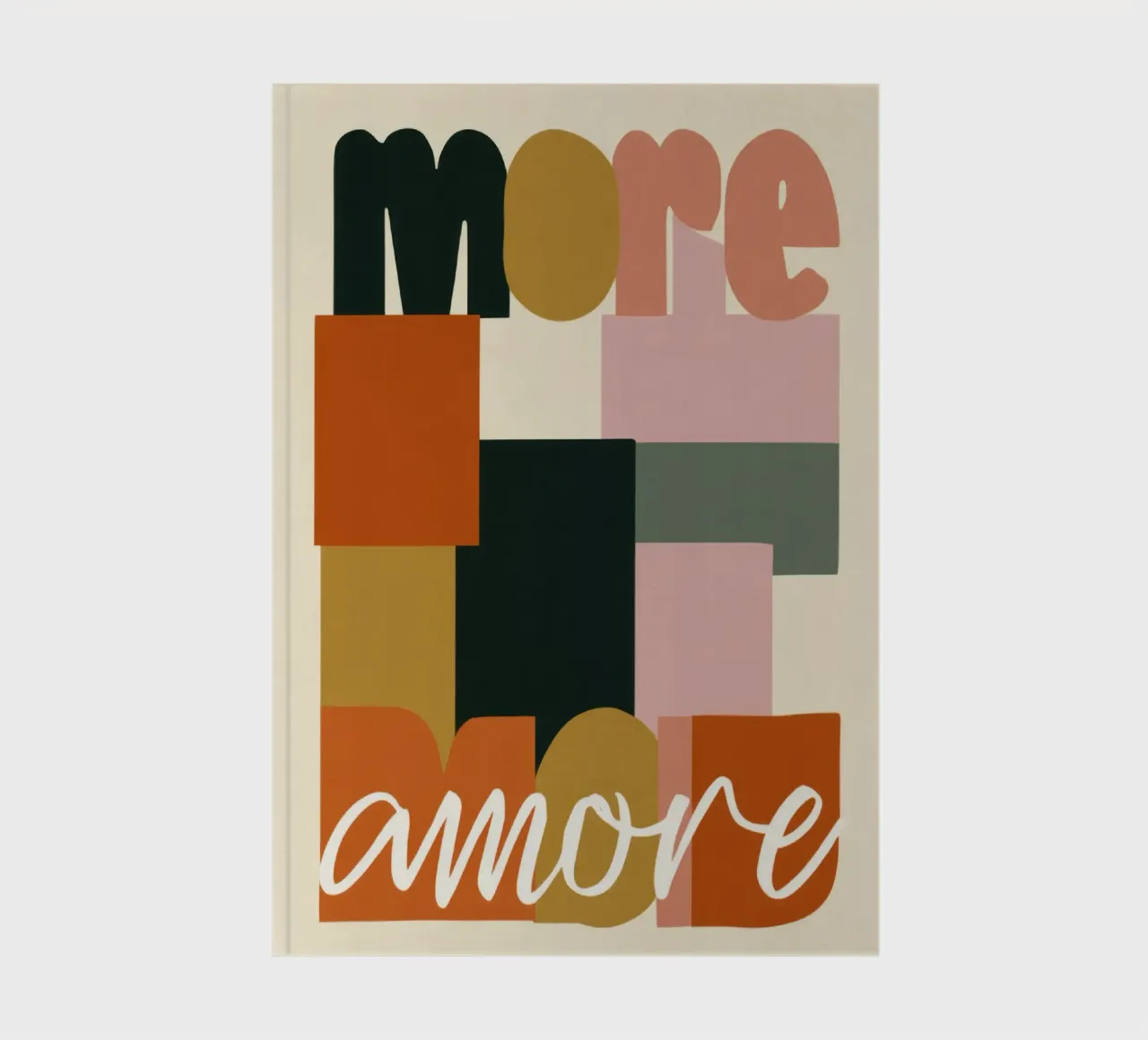 Mehr Amore Bold 70s Boho Abstract Typografie Notizbuch von Modern Muse
