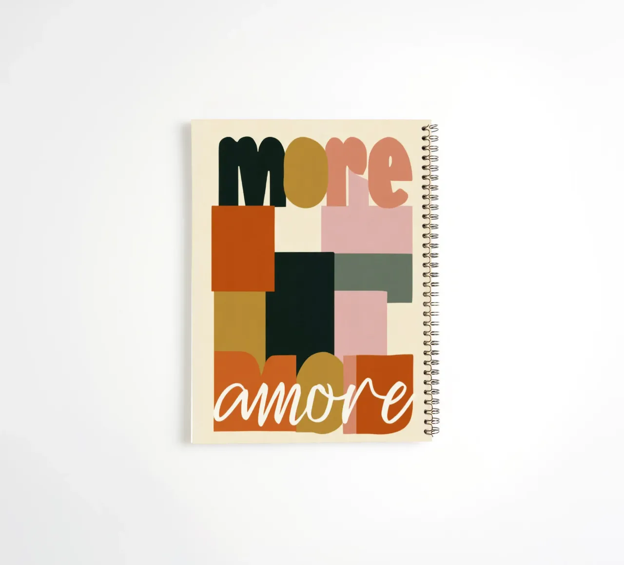 Più tipografia astratta Amore Bold anni '70 Boho diario ad anelli da Modern Muse