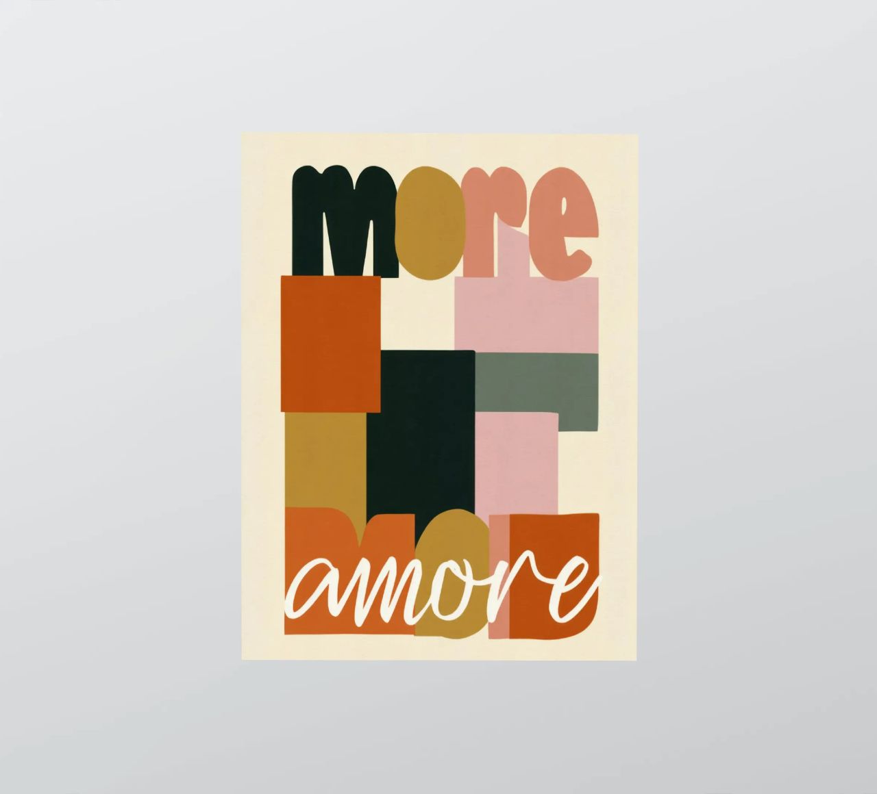 Plus Amore Bold 70s Boho Abstract Typography autocollant de Modern Muse
