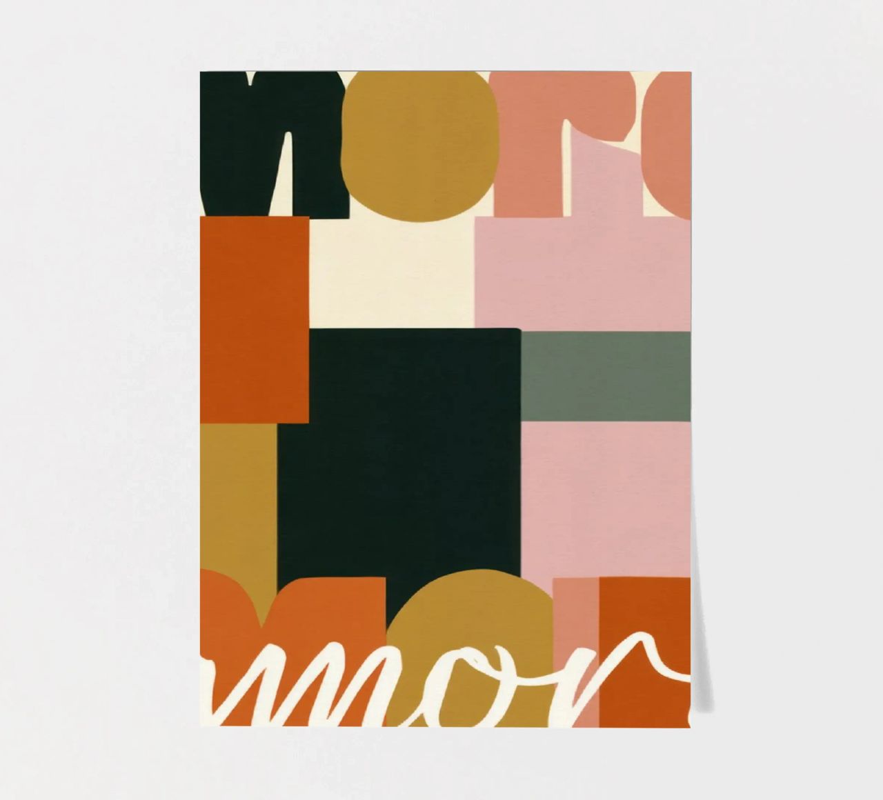 Plus Amore Bold 70s Boho Abstract Typography planche autocollant de Modern Muse