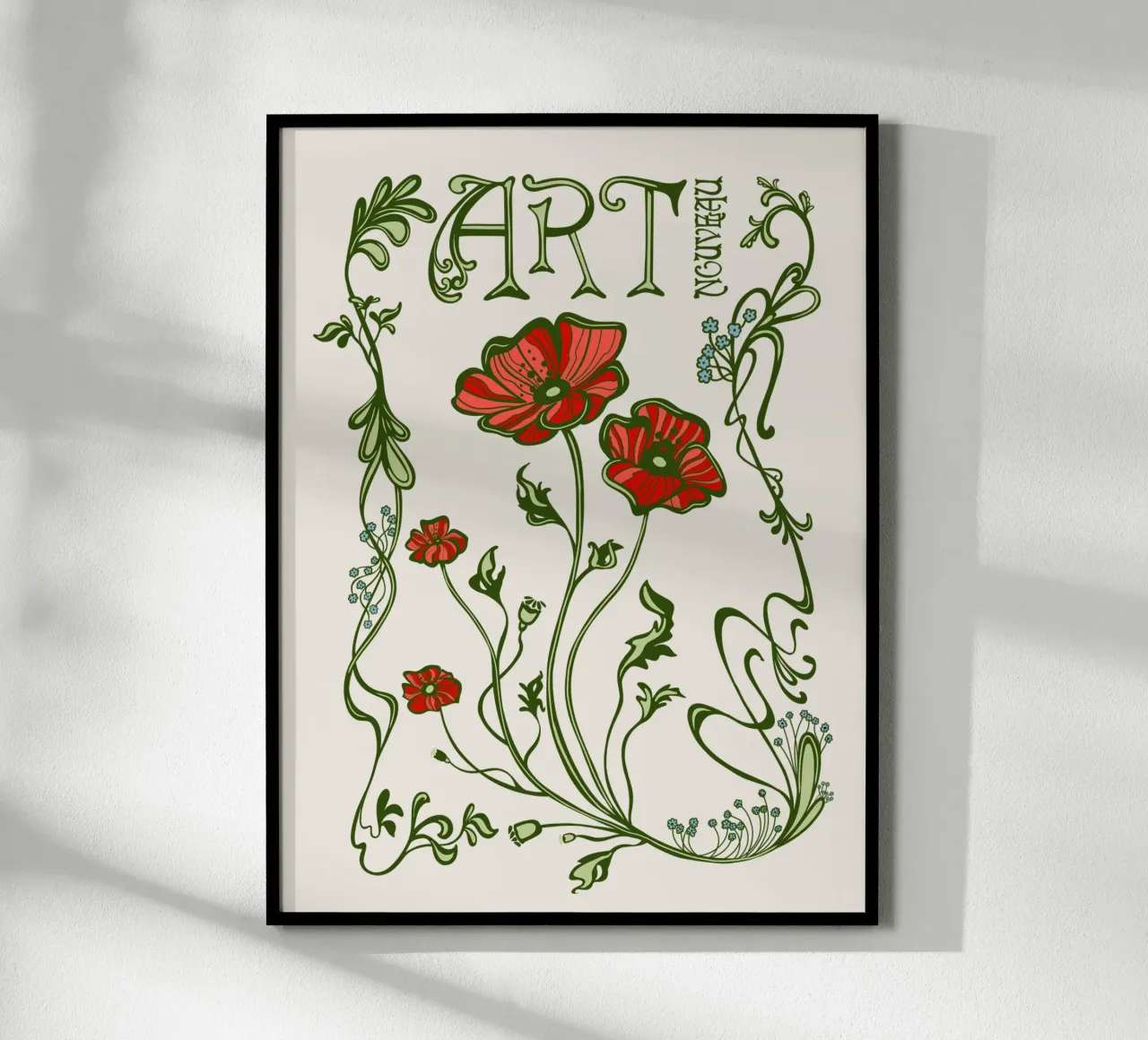 Art Nouveau Jugendstil poster con telaio in plastica da DYDesign