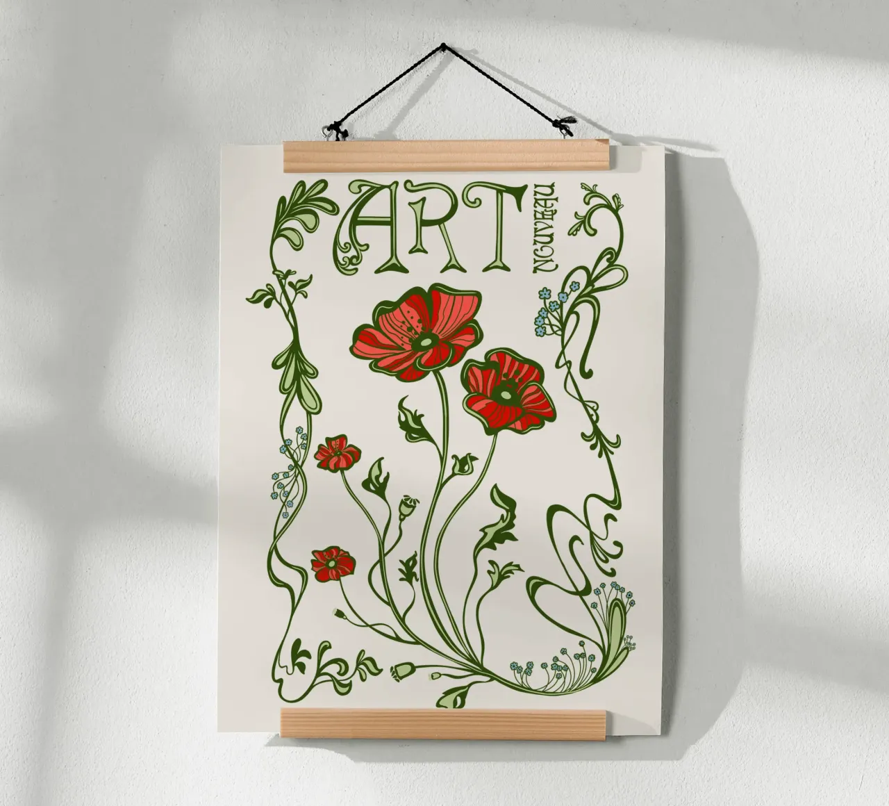 Art Nouveau Jugendstil poster con telaio in plastica da DYDesign