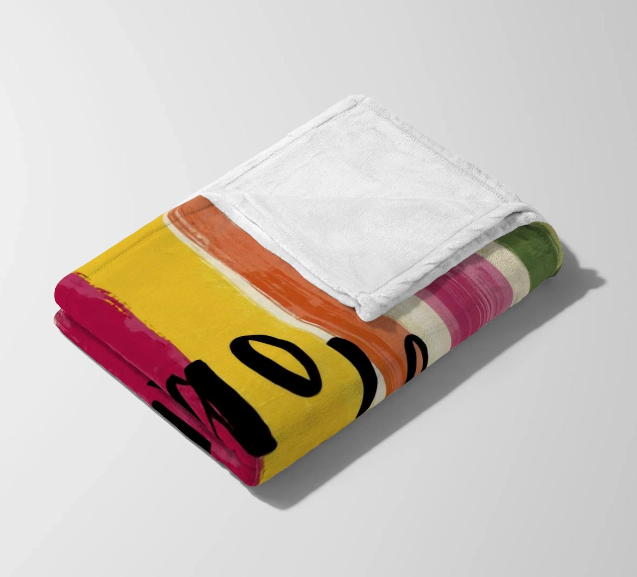 Ciao Kakadu: tipografia in grassetto su strisce colorate retrò coperta in pile da Modern Muse
