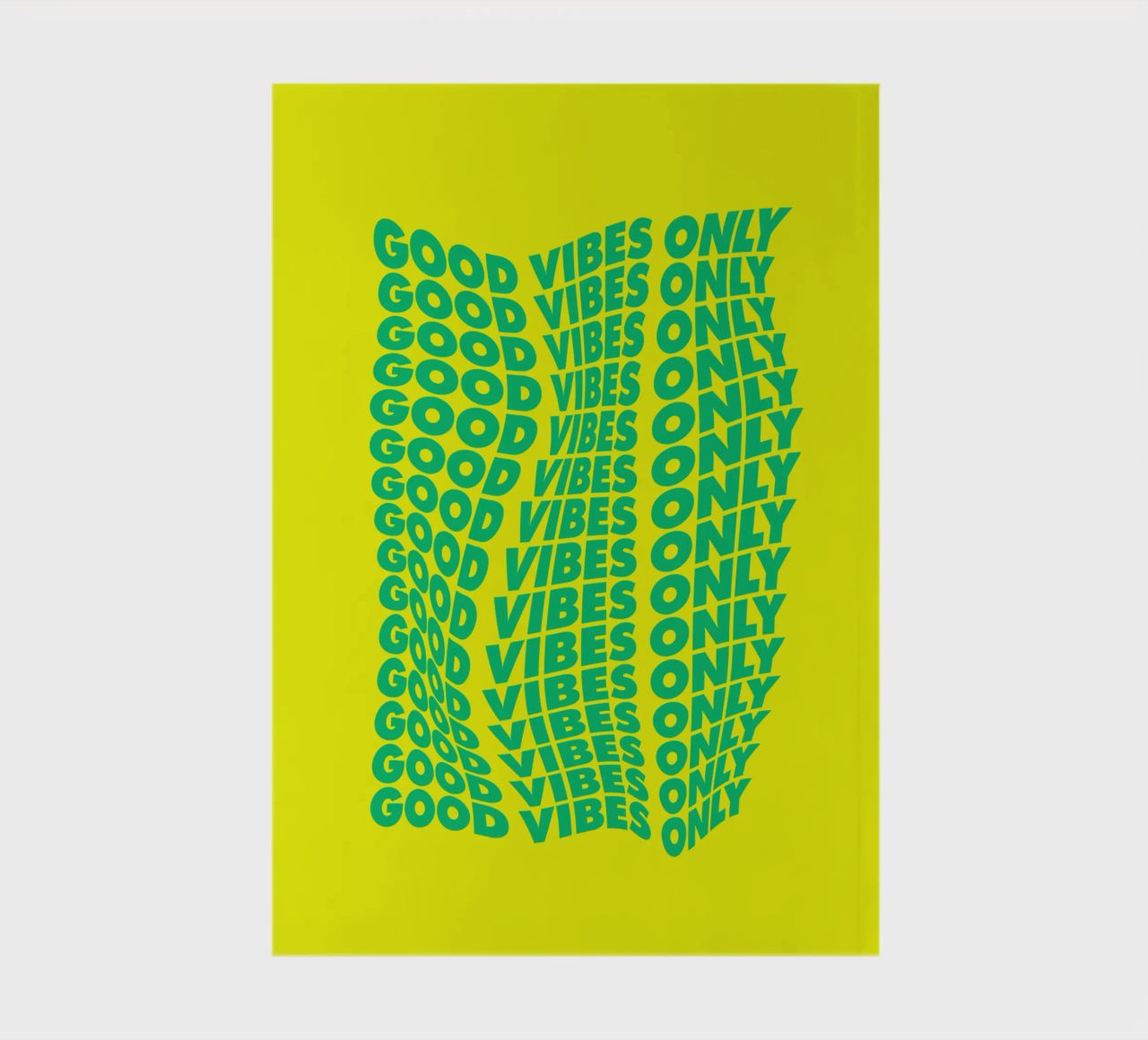 Good Vibes Only Wavy Typography Print in Green and Yellow notebook by THE MOTIVATED TYPE