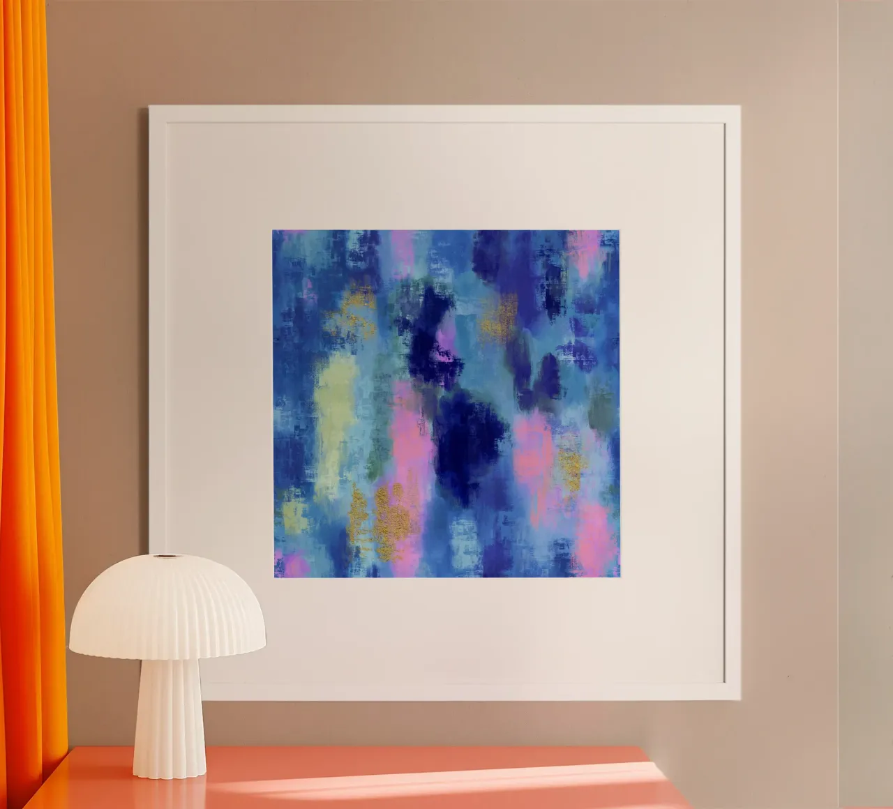 Joyful Blue poster con telaio in alluminio da Petra Lang