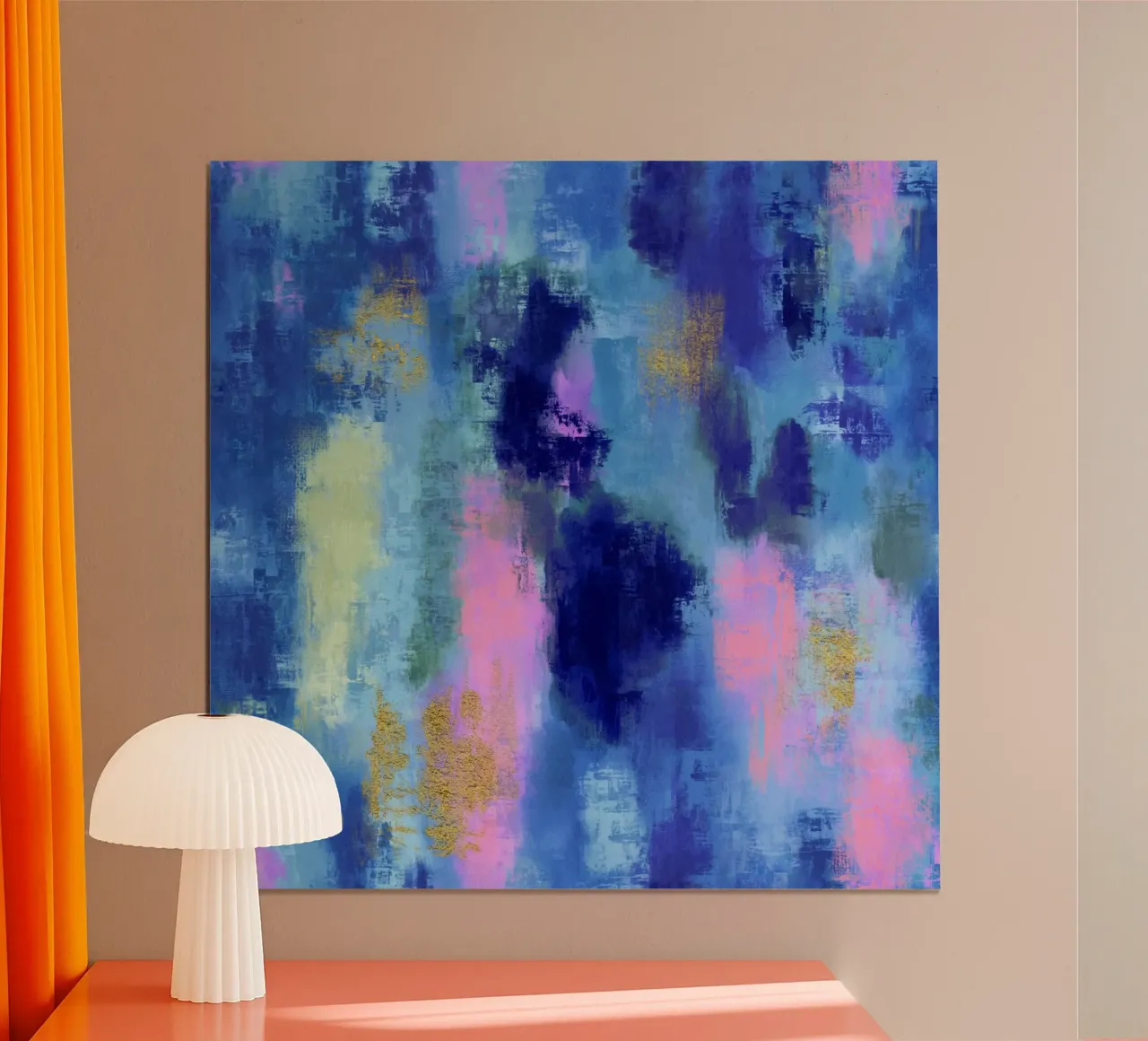 Joyful Blue poster con telaio in alluminio da Petra Lang