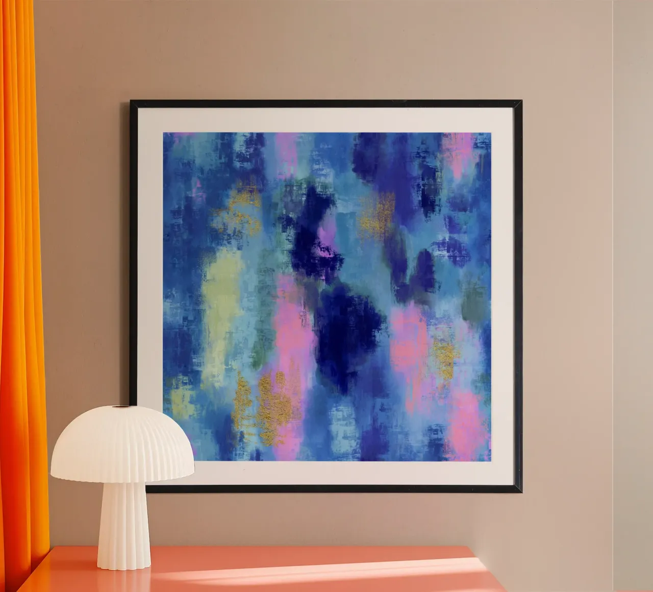 Joyful Blue poster con telaio in alluminio da Petra Lang