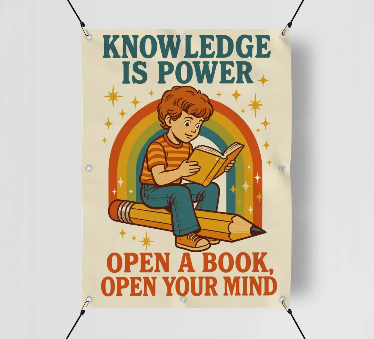 Knowledge is power telo in pvc da ramosashop