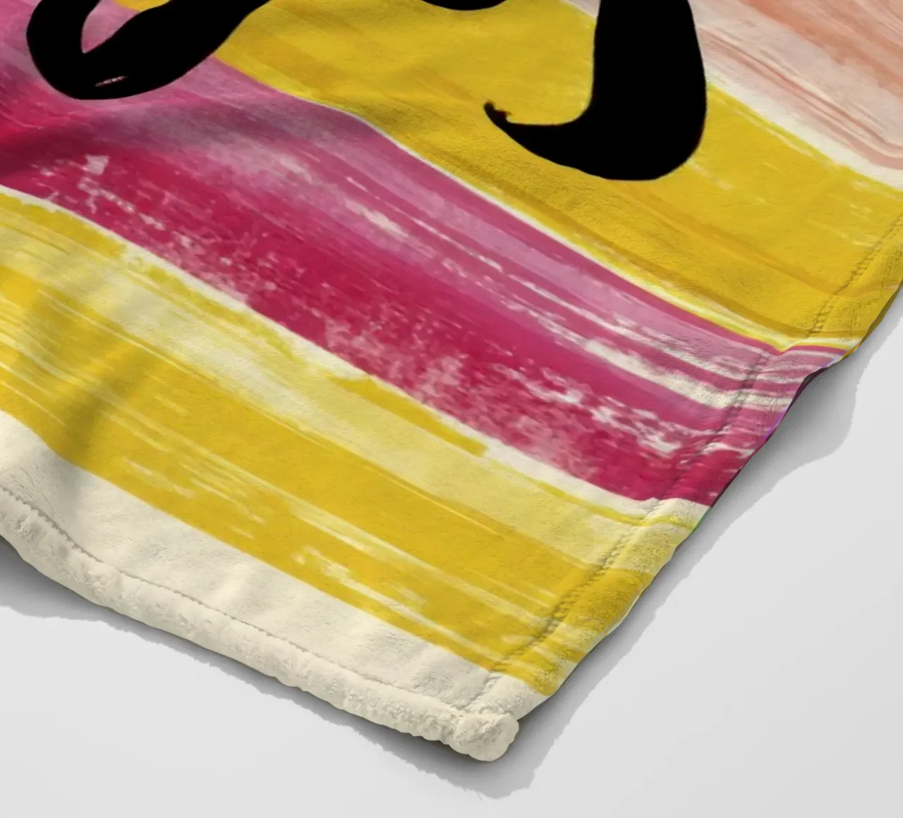 "Adios Amigos" Tipografia nera su strisce colorate anni '70 coperta in pile da Modern Muse