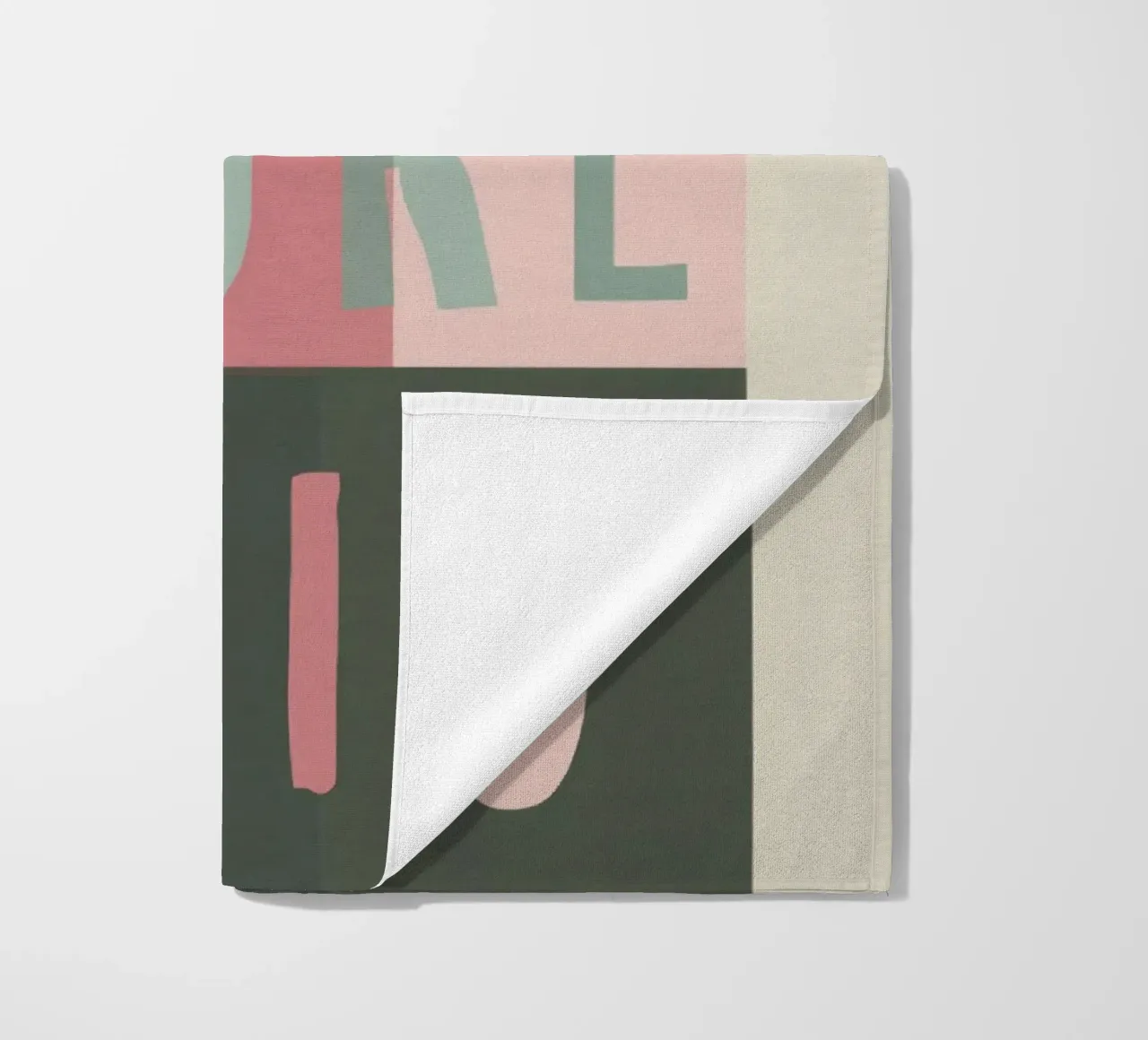 Amore Mio Tipografia in grassetto pastello con forme geometriche telo mare da Modern Muse