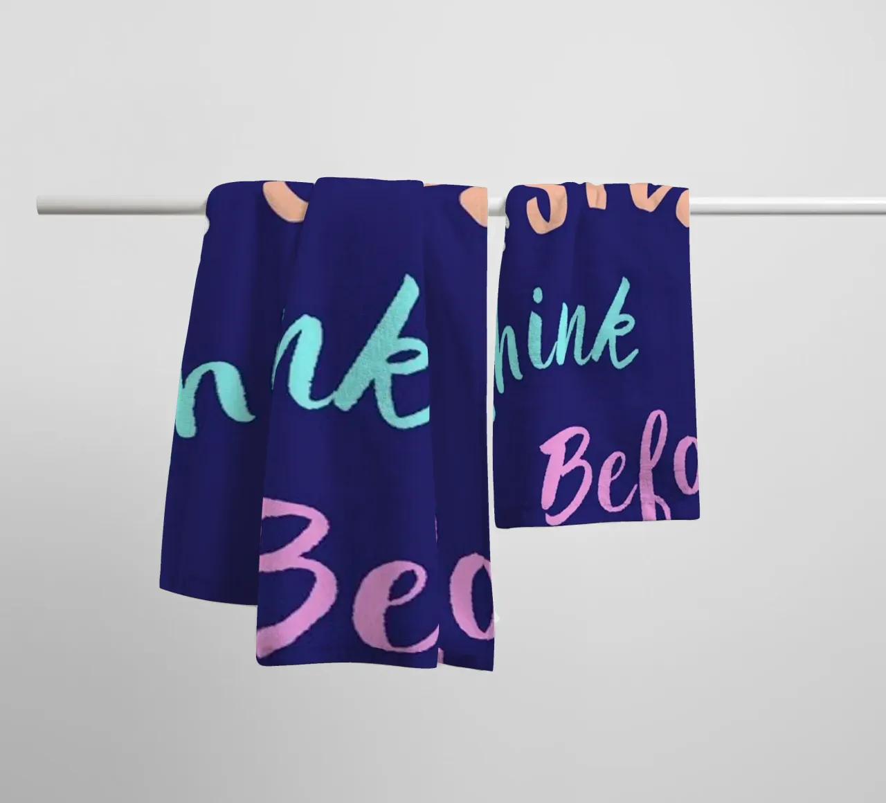 Message Art | Stop Think Before You Act Druck Handtuch von NorwesClub