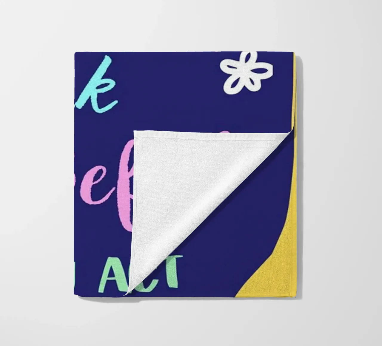 Message Art | Stop Think Before You Act Print beach towel by NorwesClub