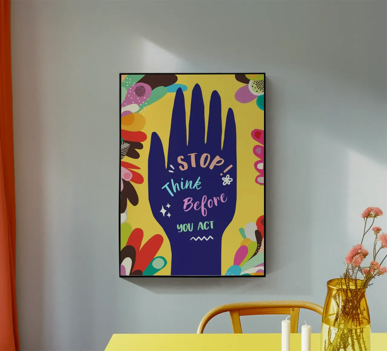 Message Art | Stop Think Before You Act Stampa plexiglass da NorwesClub