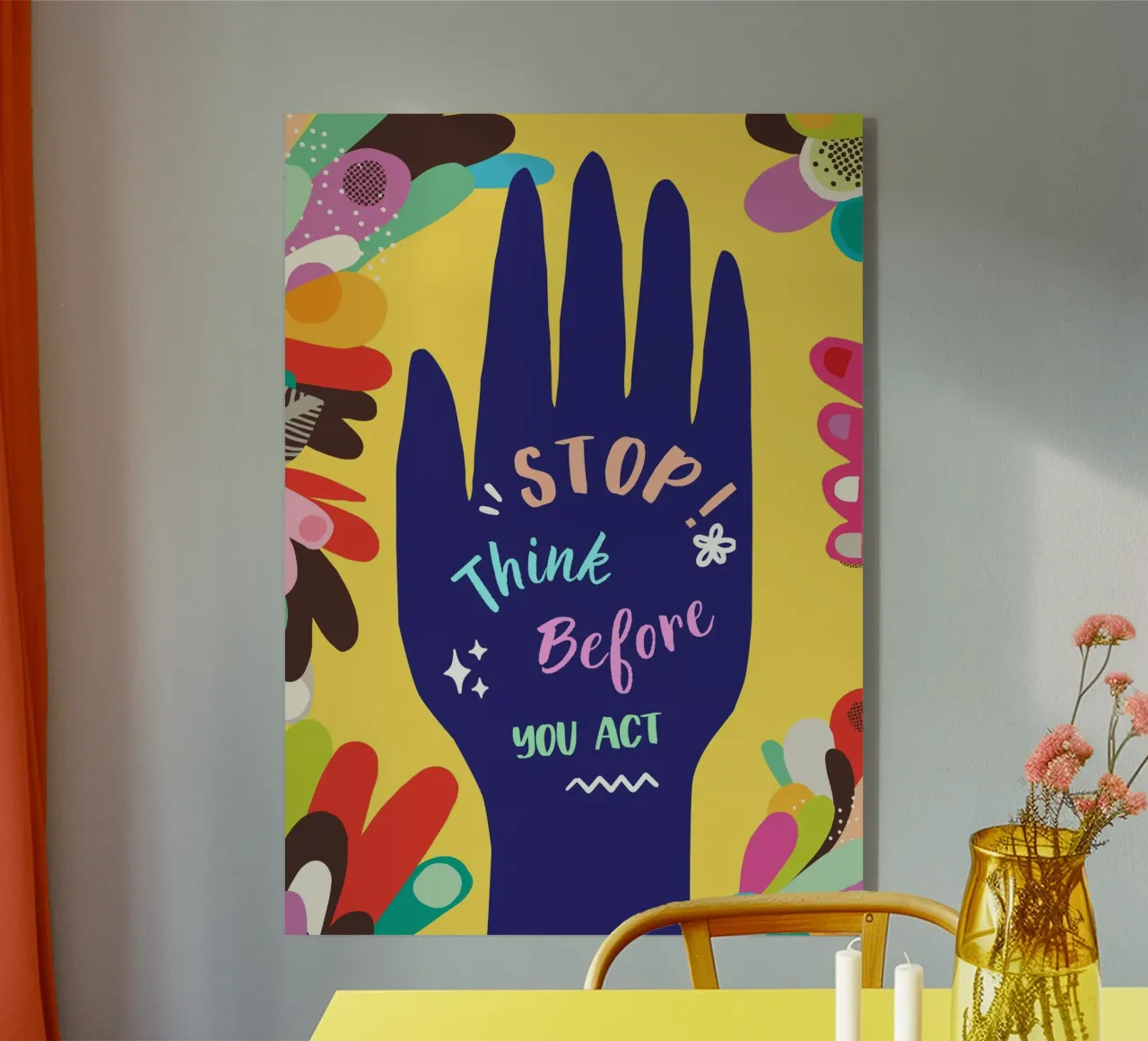 Message Art | Stop Think Before You Act Stampa plexiglass da NorwesClub