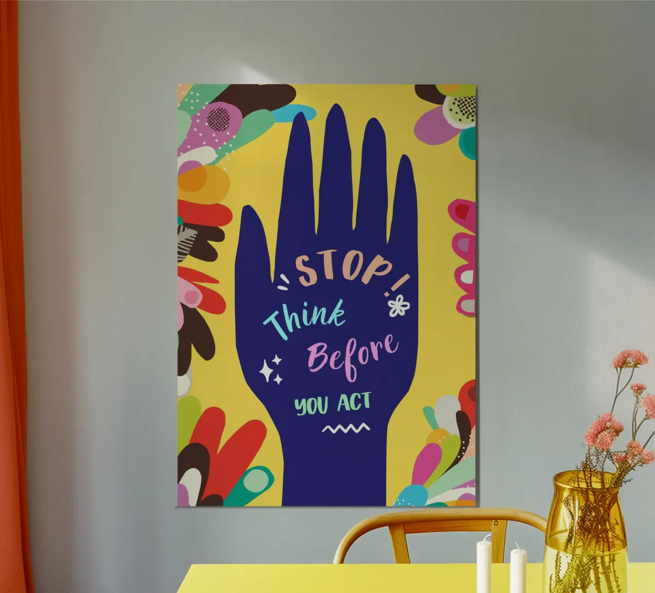 Message Art | Stop Think Before You Act Stampa alluminio dibond da NorwesClub