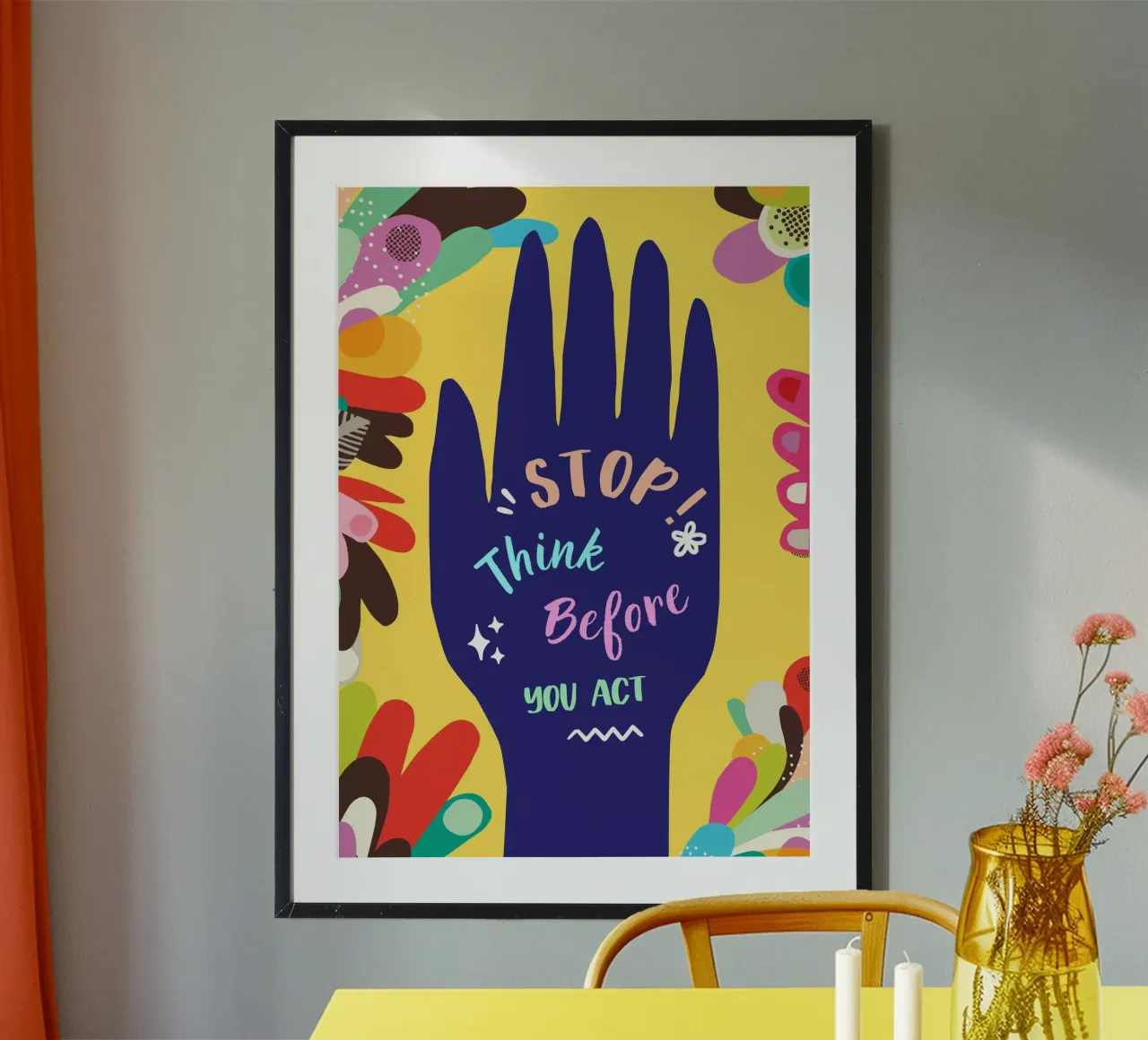 Message Art | Stop Think Before You Act Print hahnemühle de NorwesClub