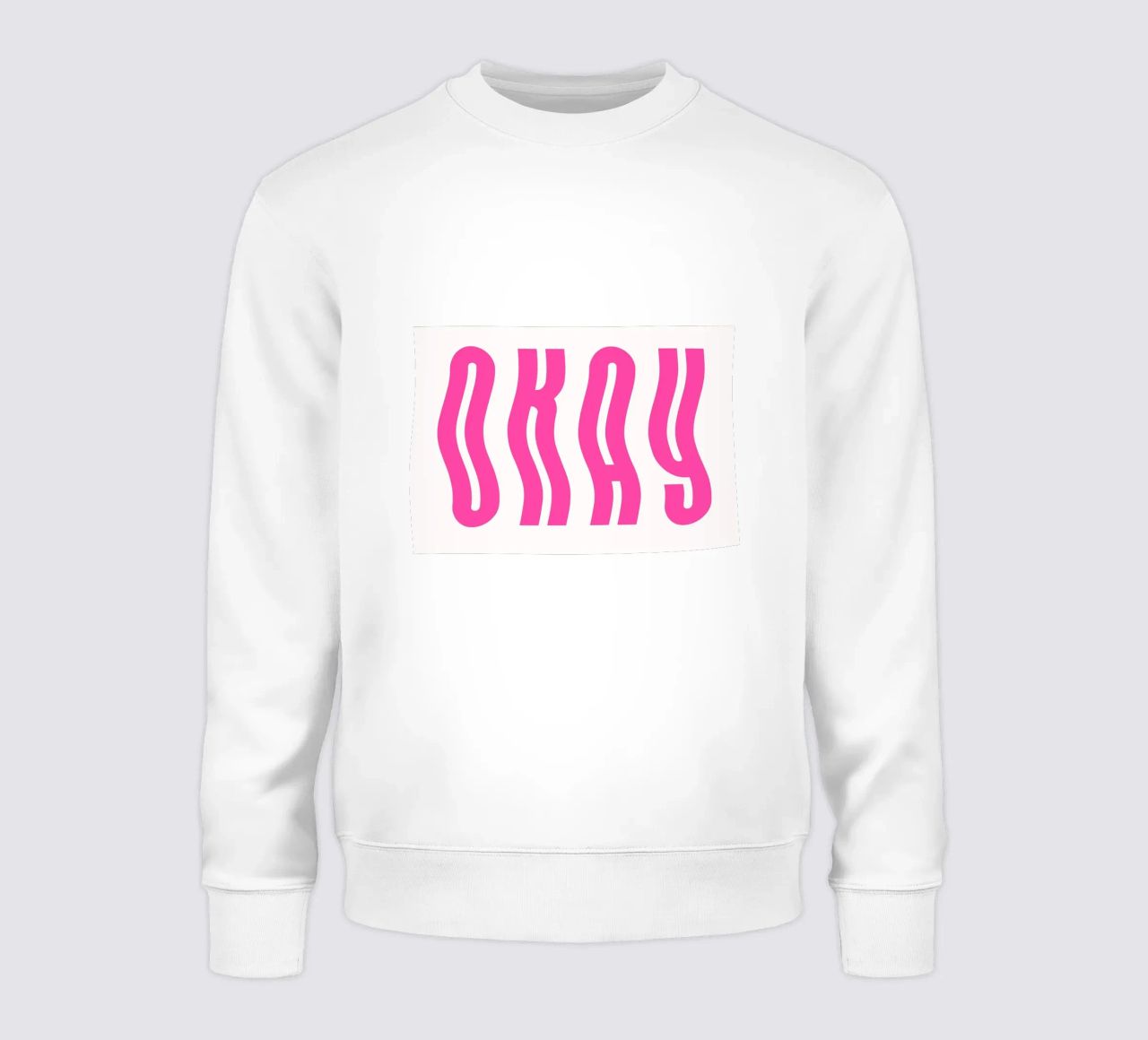 Typographic Art | Wavy OKAY Text Print sweatshirt by NorwesClub