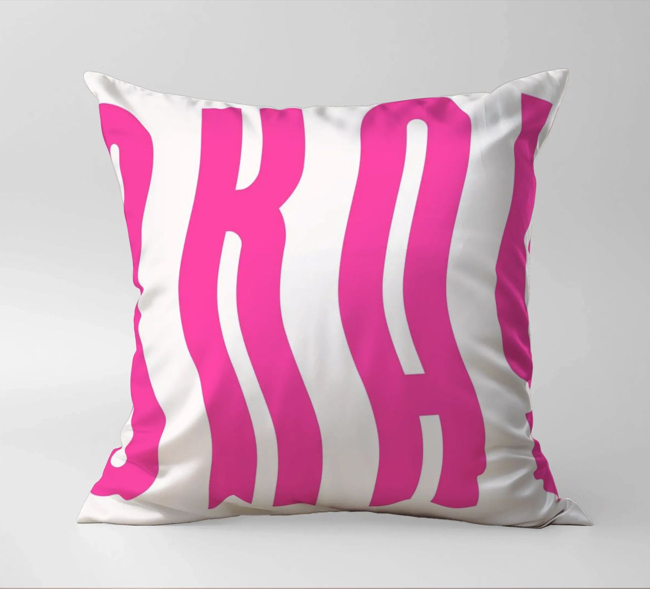 Typographic Art | Wavy OKAY Text Print decorative cushion by NorwesClub