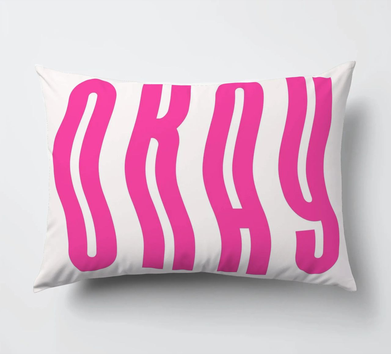 Typographic Art | Wavy OKAY Text Print decorative cushion by NorwesClub
