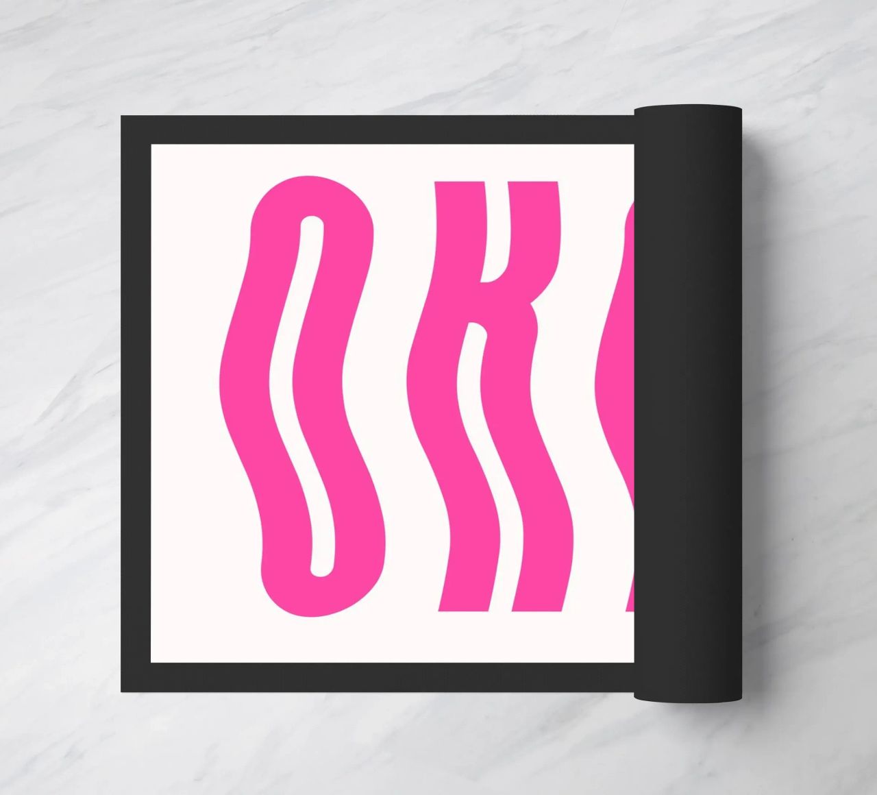 Typographic Art | Wavy OKAY Text Print doormat by NorwesClub