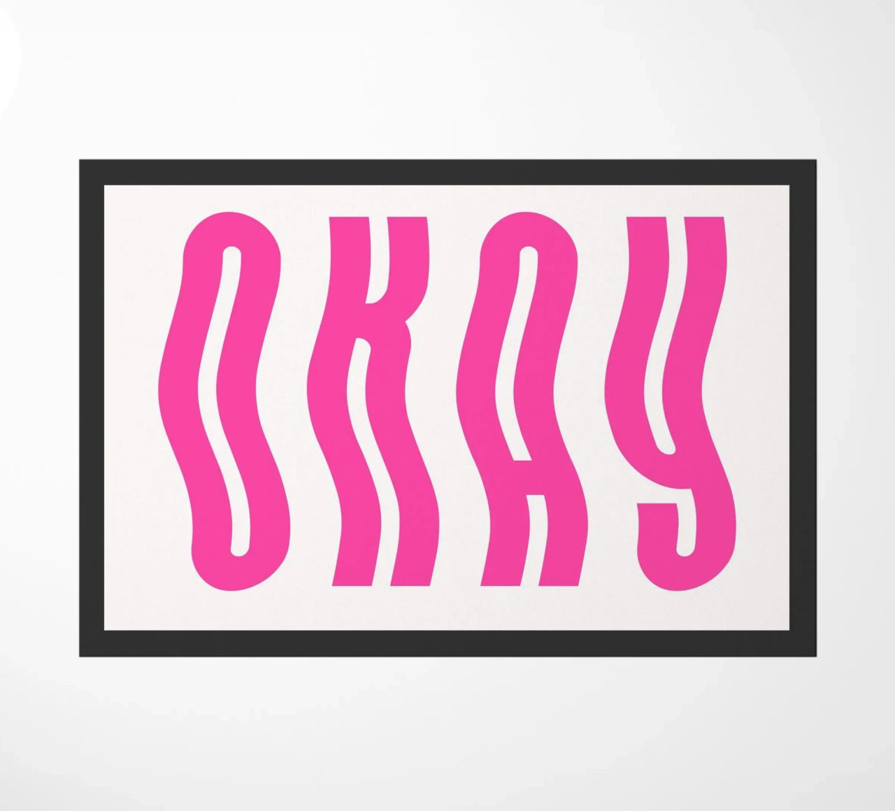 Typographic Art | Wavy OKAY Text Print doormat by NorwesClub