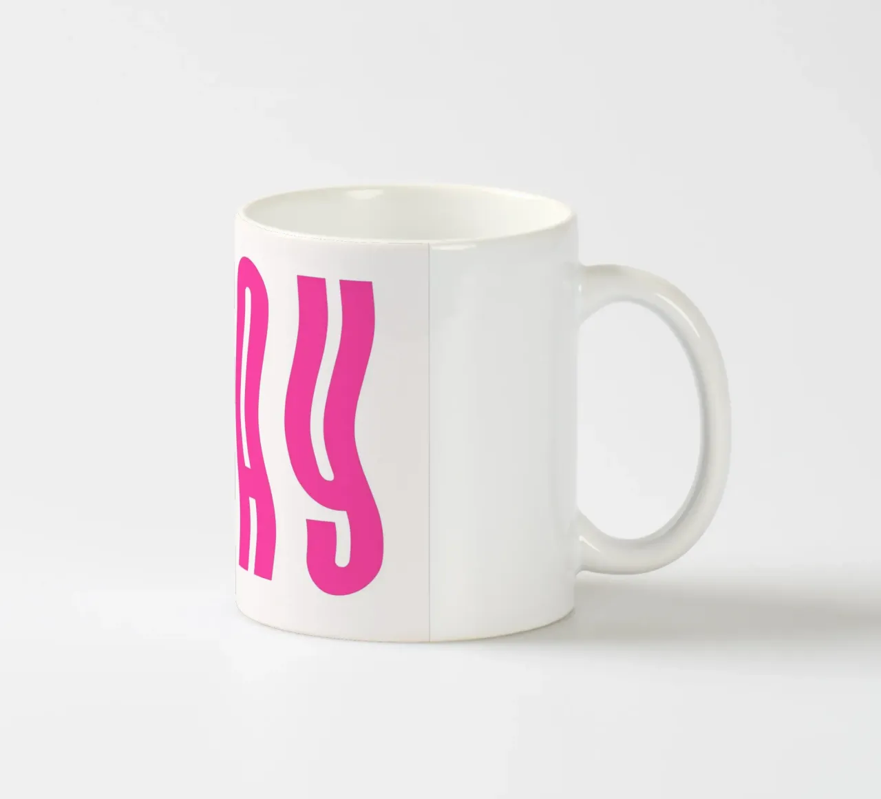 Typografische Kunst | Golvende OKAY Tekst Print keramische mok van NorwesClub