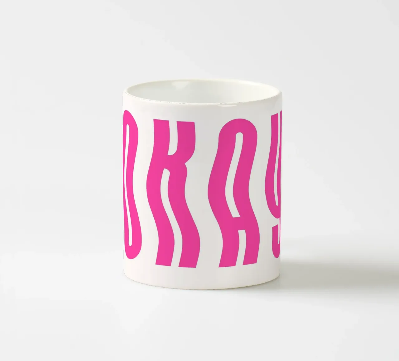 Typographic Art | Wavy OKAY Text Print ceramic mug by NorwesClub