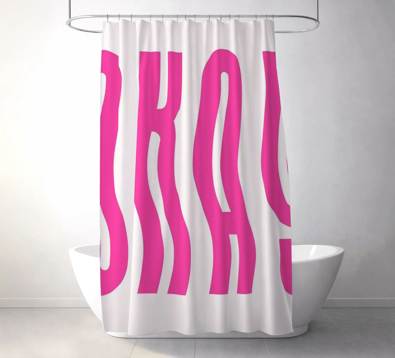 Typographic Art | Wavy OKAY Text Print shower curtain by NorwesClub