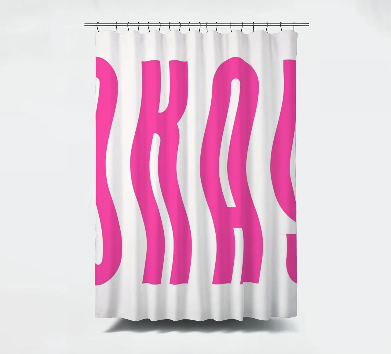 Typographic Art | Wavy OKAY Text Print shower curtain by NorwesClub