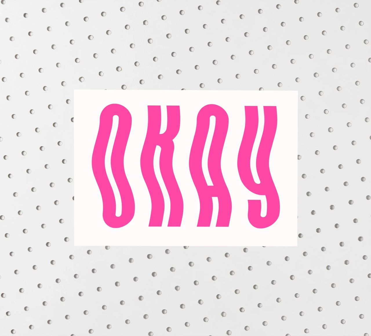 Typographic Art | Wavy OKAY Text Print sticker by NorwesClub