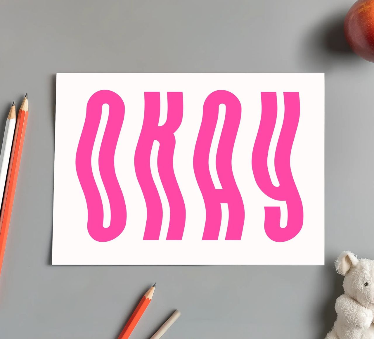 Typographic Art | Wavy OKAY Text Print sticker sheet by NorwesClub