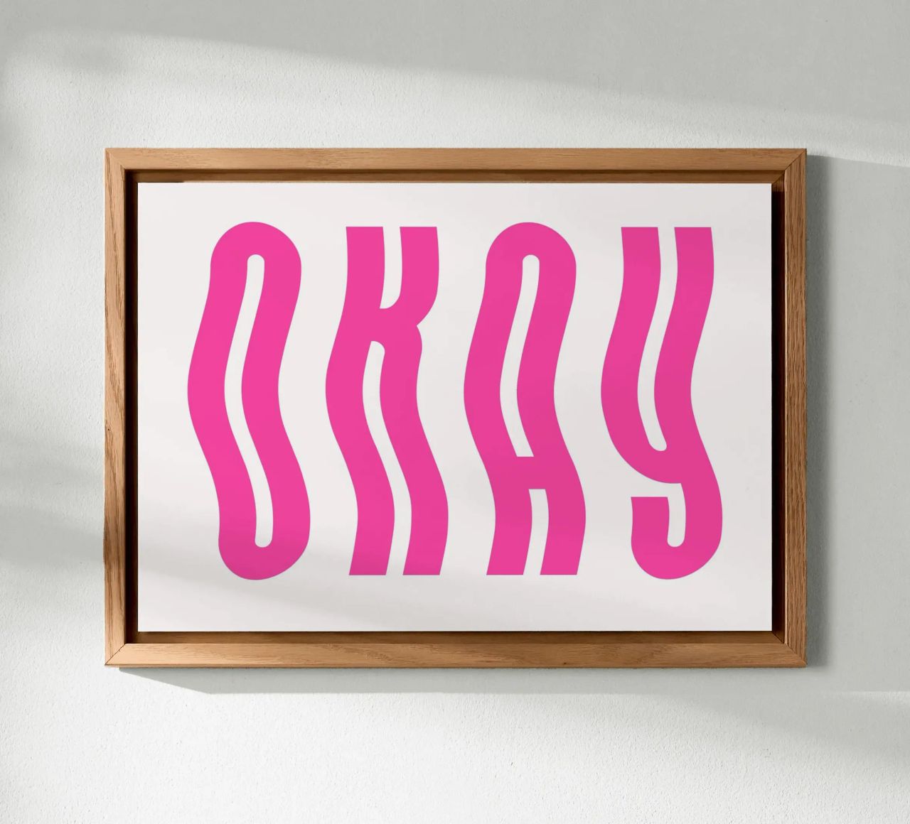Typographic Art | Wavy OKAY Text Print alu-dibond by NorwesClub