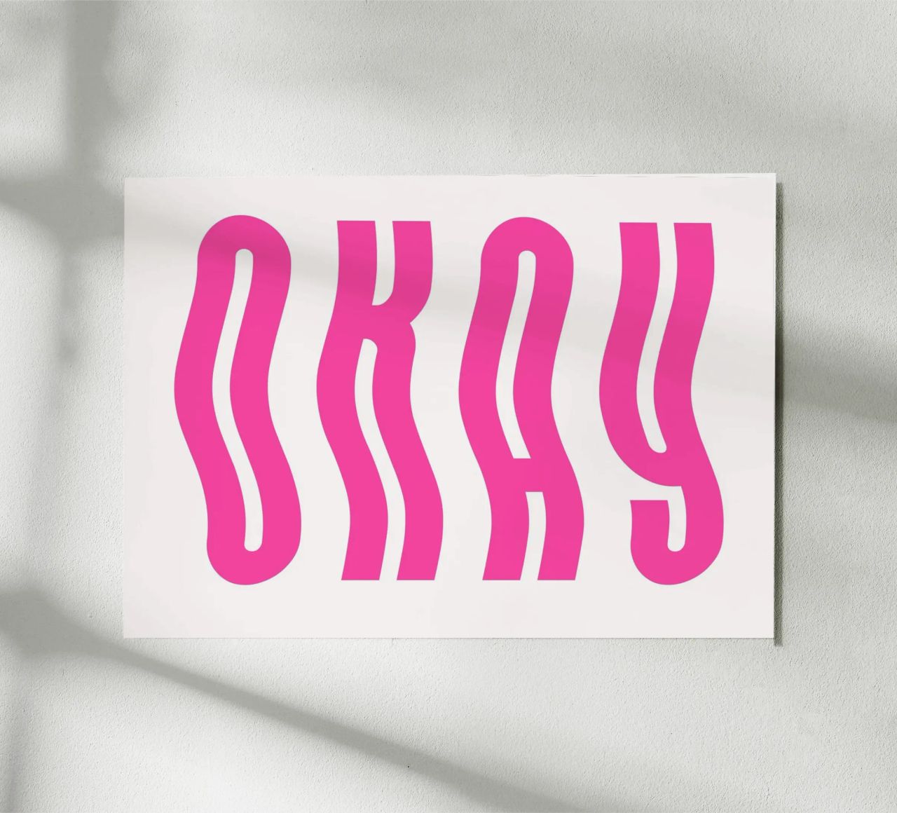 Typographic Art | Wavy OKAY Text Print alu-dibond by NorwesClub