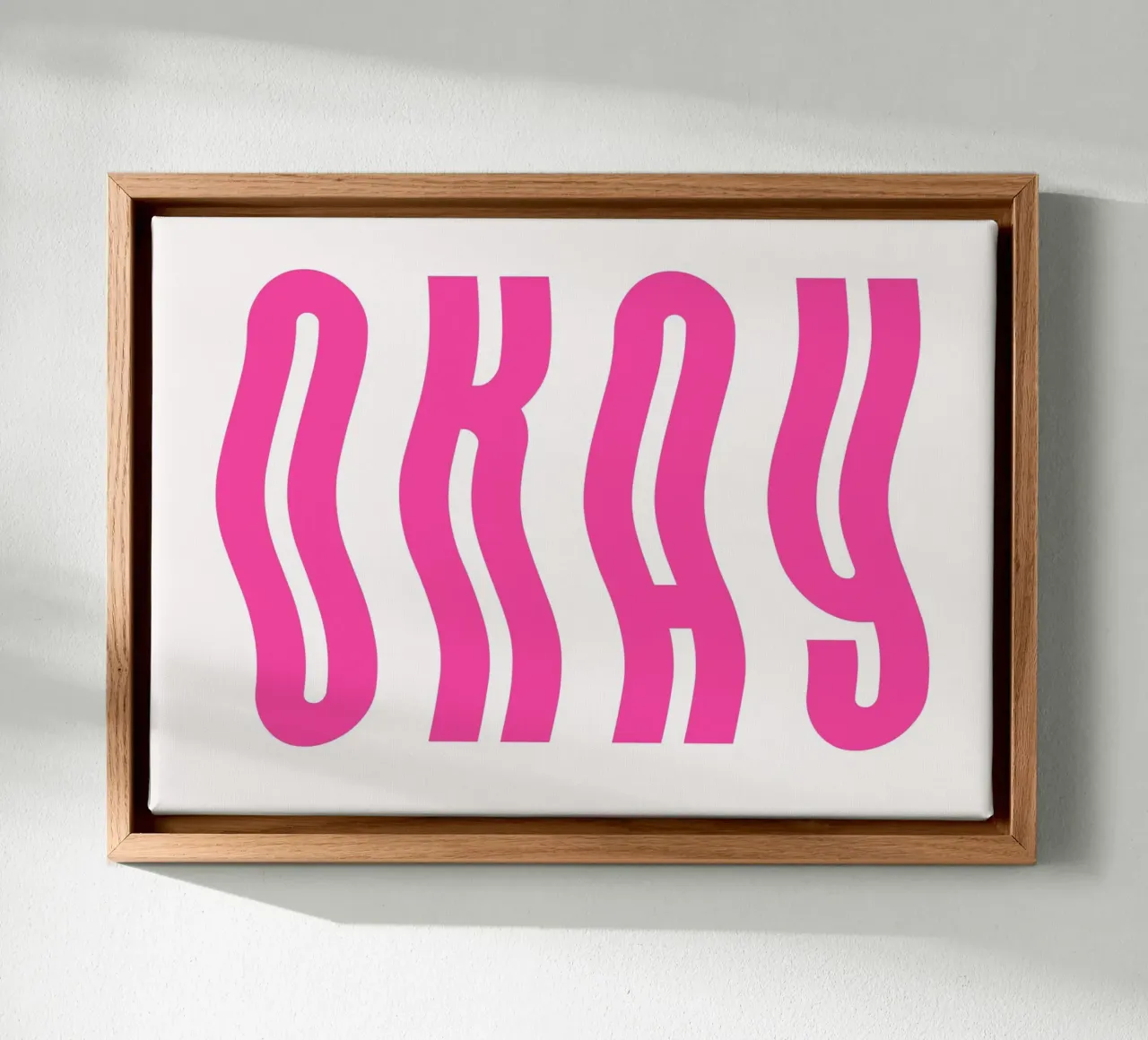 Typographic Art | Wavy OKAY Text Print toile de NorwesClub