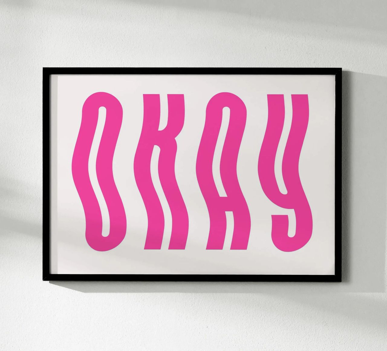 Typographic Art | Wavy OKAY Text Print hahnemühle by NorwesClub