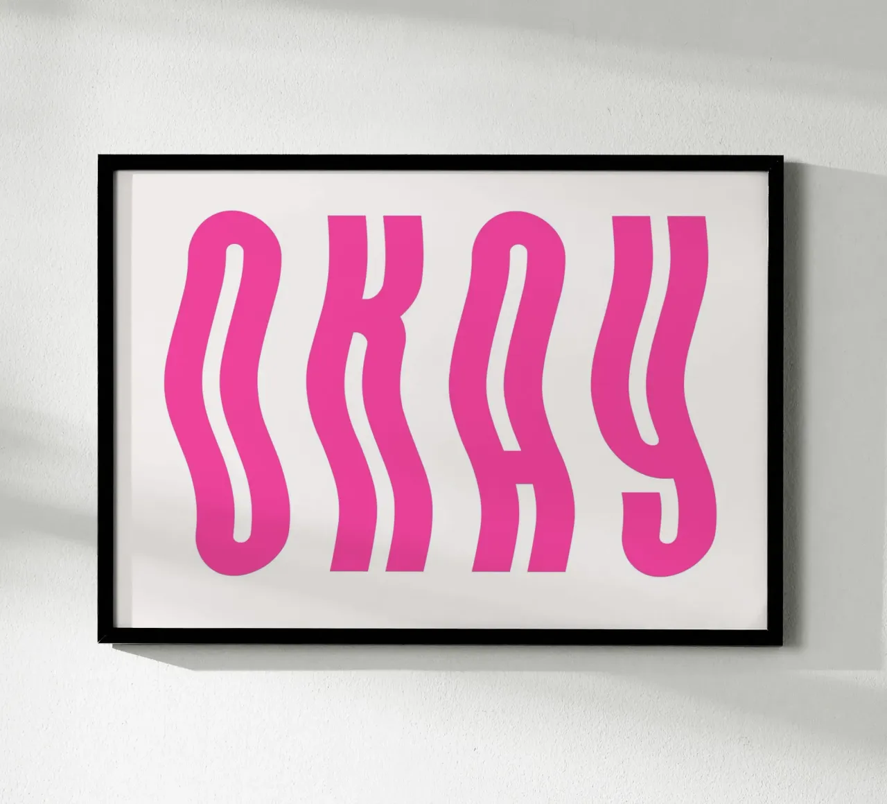 Typografische Kunst | Gewellter OKAY Text Druck Hahnemühle von NorwesClub