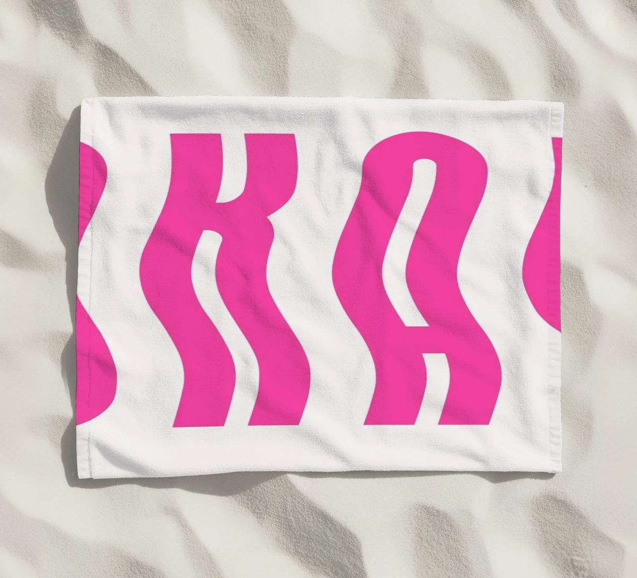 Typographic Art | Wavy OKAY Text Print beach towel by NorwesClub