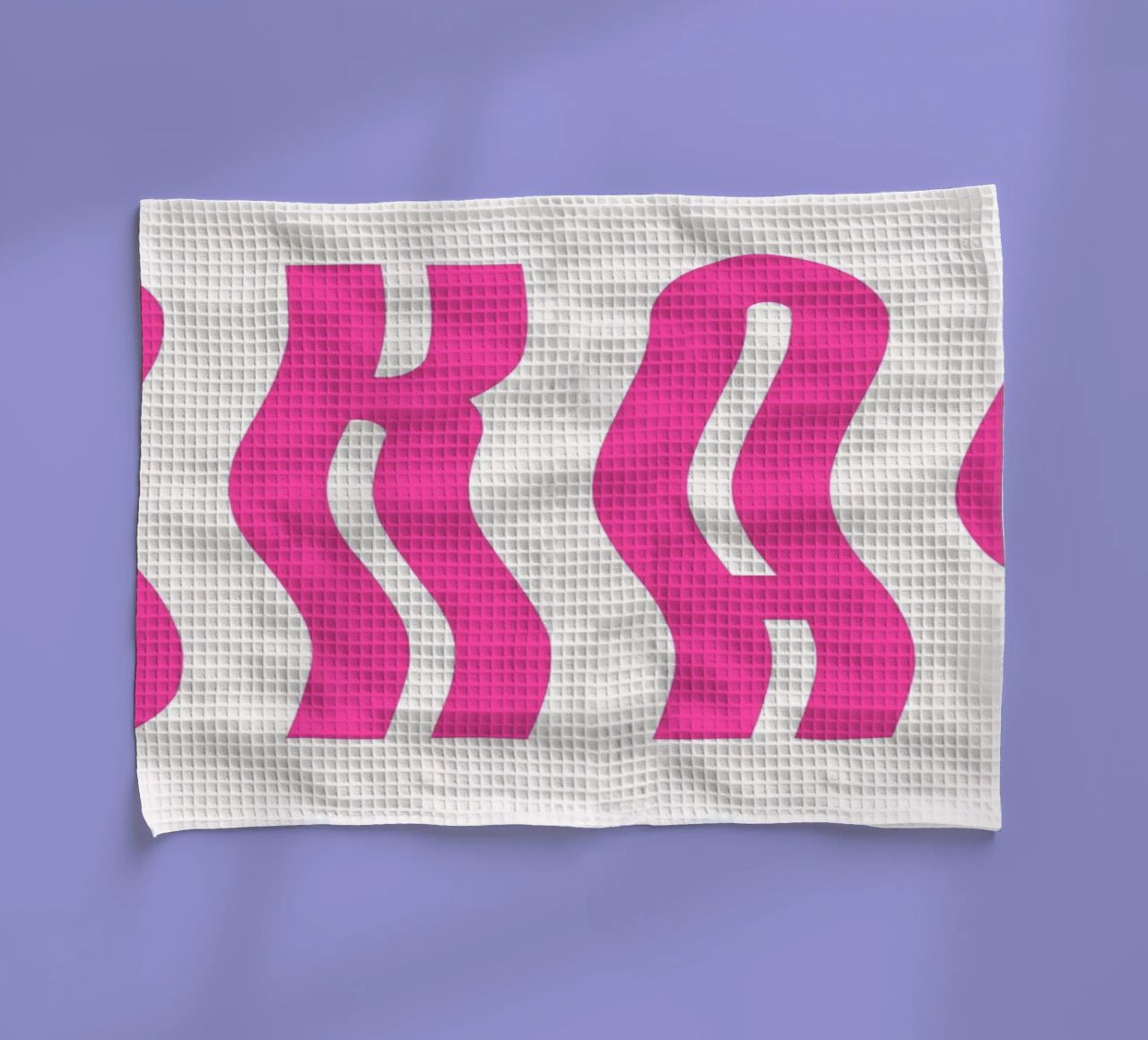 Typographic Art | Wavy OKAY Text Print tea towel by NorwesClub