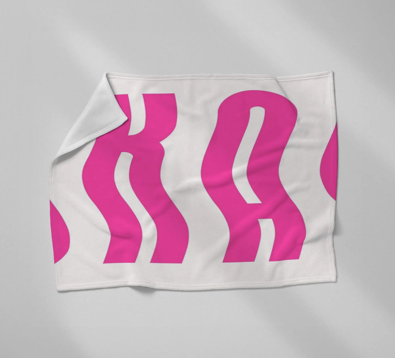 Typographic Art | Wavy OKAY Text Print fleece blanket by NorwesClub