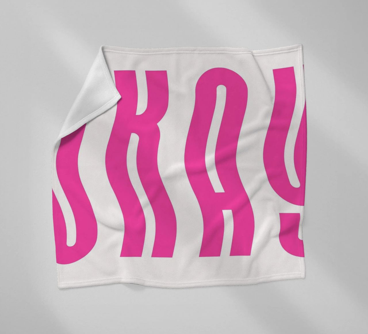 Typographic Art | Wavy OKAY Text Print fleece blanket by NorwesClub
